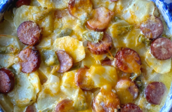 SCALLOPED POTATOES AND SAUSAGE – The Southern Girl Cooks