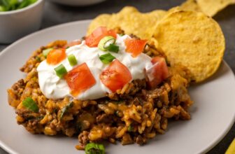 Simple Skillet Taco Rice | Cookies and Cups
