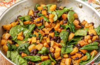 Black Bean, Potato, and Spinach Hash
