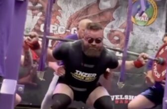 Reece Fullwood (125KG) Squats 412.5 Kilograms (909.4 Kilos) For Uncooked World File